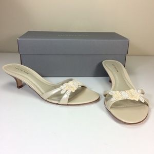 Ann Taylor Cassia Cremola Leather Low Heel Shoes